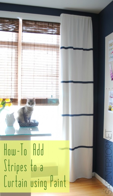 How to add stripes to a curtain panel using paint
