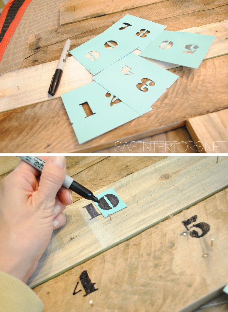 Christmas Countdown Calendar using pallets and scraps of leftover wood.  Created by @Jenna_Burger, www.sasinteriors.net