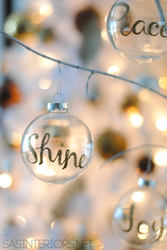 DIY: Word Christmas Ornament using a Gold Sharpie by @Jenna_Burger, WWW.JENNABURGER.COM