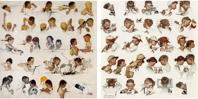 Norman Rockwell Prints - Day in the Life of a Little Girl / Day in the Life of a Little Boy