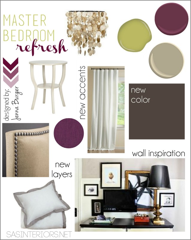 Creative Vision Board for Master Bedroom Refresh. Love the ideas seen here? See the actual space by clicking through...