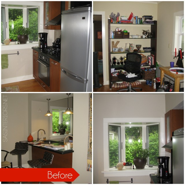 before pictures of a Kitchen Remodel: Integrating / Reusing existing Ikea cabinets with new custom cabinets to match. Transformation is INCREDIBLE!