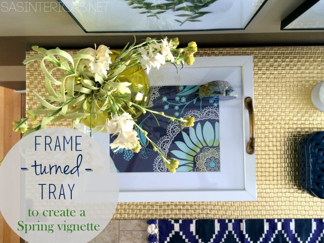 DIY: Frame Turned Tray; perfect for tabletop Spring vignette. So easy + affordable!