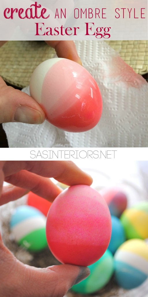 Ombre Easter Egg: Create colorful EASTER EGGS using food coloring to get vibrant + vivid Dip-Dyed Easter Eggs. It's easy to do + KIDS will LOVE it. Read the tutorial now or Pin for Later!