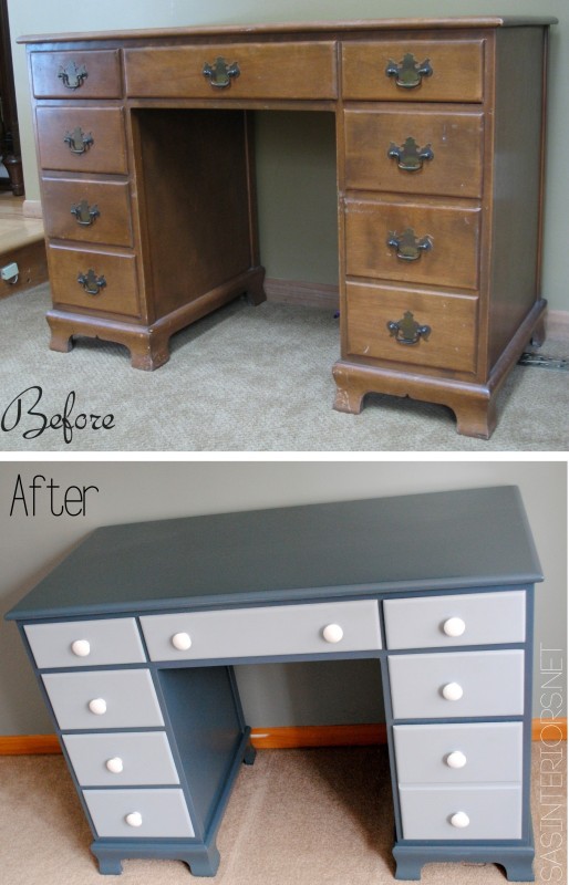 Before & After Craigslist Desk. With some paint & TLC this desk got a complete makeover.