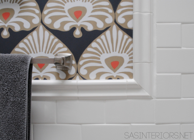 Adding a Tile Trim Border in a bathroom to give a finished edge!
