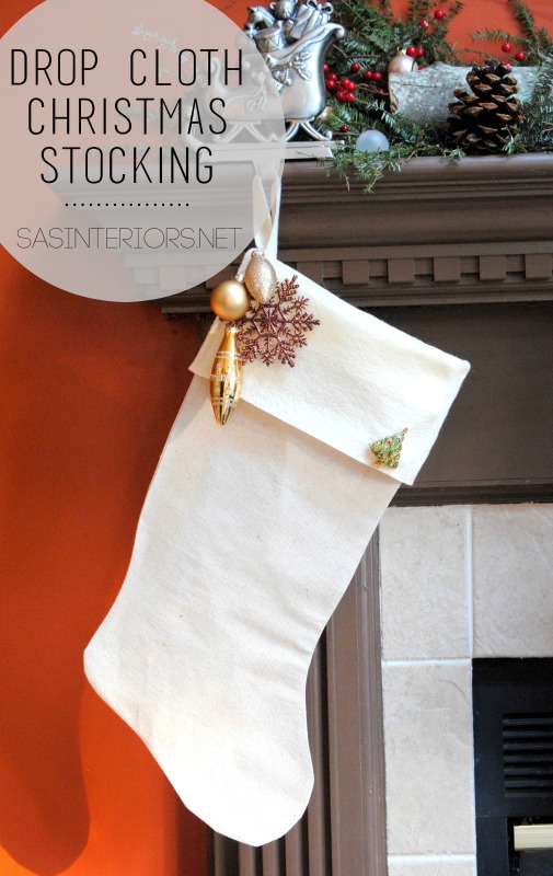 Christmas Stocking using drop cloth {DIY tutorial}