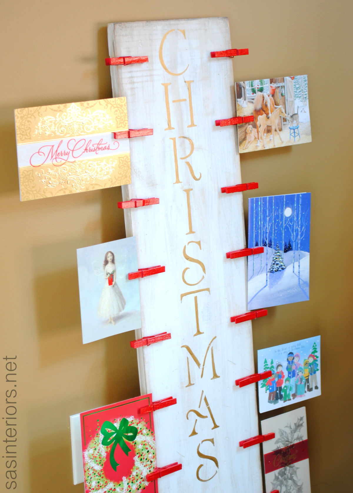 Christmas Card Holder A Lowes Creative Idea Lowescreator Jenna Burger Design Llc