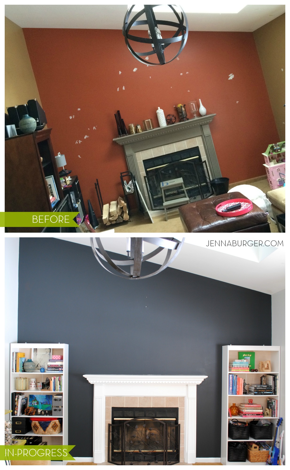 Top Paint Colors For Black Walls Painting A Black Wall In The Living Room Jenna Burger Design Llc