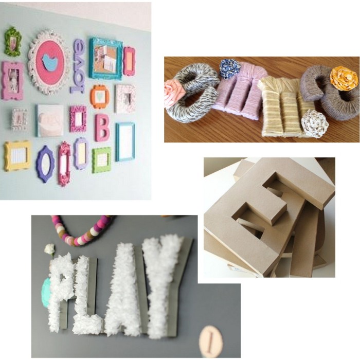 DIY wall art - yarn wrapped letters to spell a word or name! Great idea for a pop of color