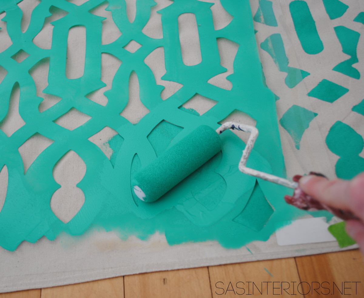 Diy Stenciled Shower Curtain Using, How To Paint A Fabric Shower Curtain