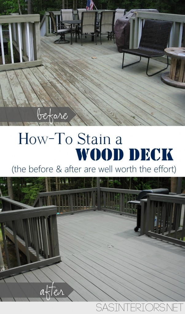 How to Stain a Wood Deck - Before and After Wood Deck Makeover