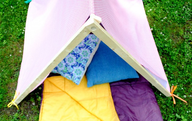 Kids Play + Camping Tent - 10 dollars to make +10 minutes to create! Super simple creation that your kids will love!