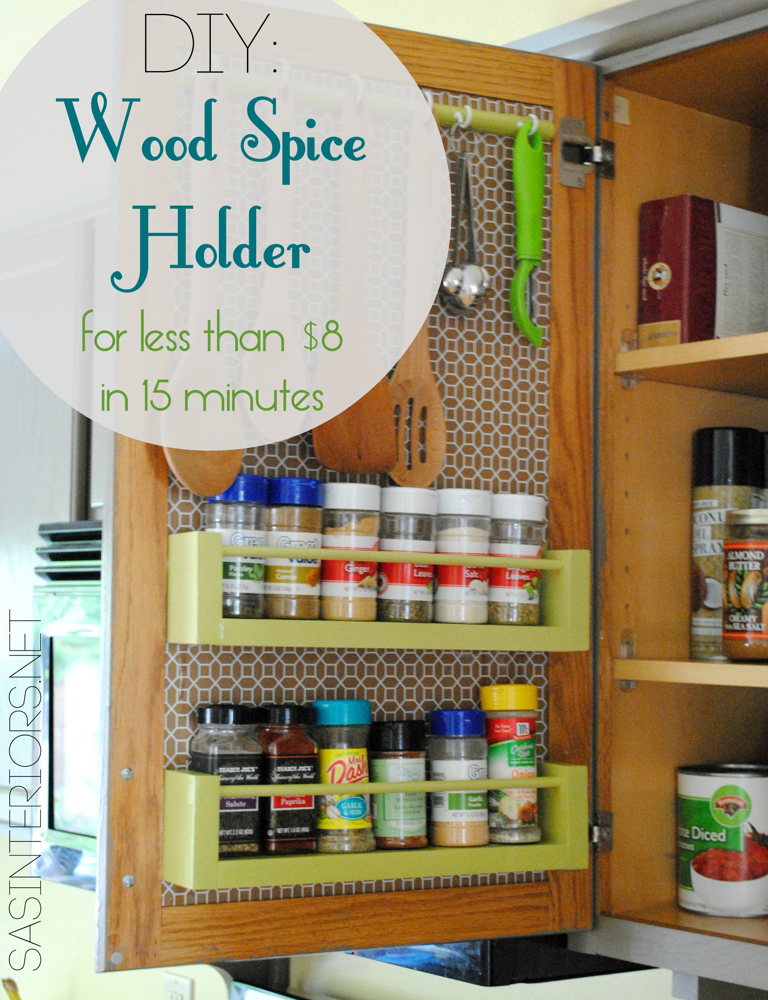 Diy Wood Spice Rack Jenna Burger, How To Make A Under Cabinet Spice Rack