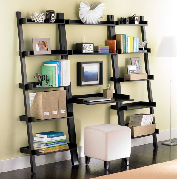 Leaning Ladder Shelves, Land Of Nod Leaning Bookcase