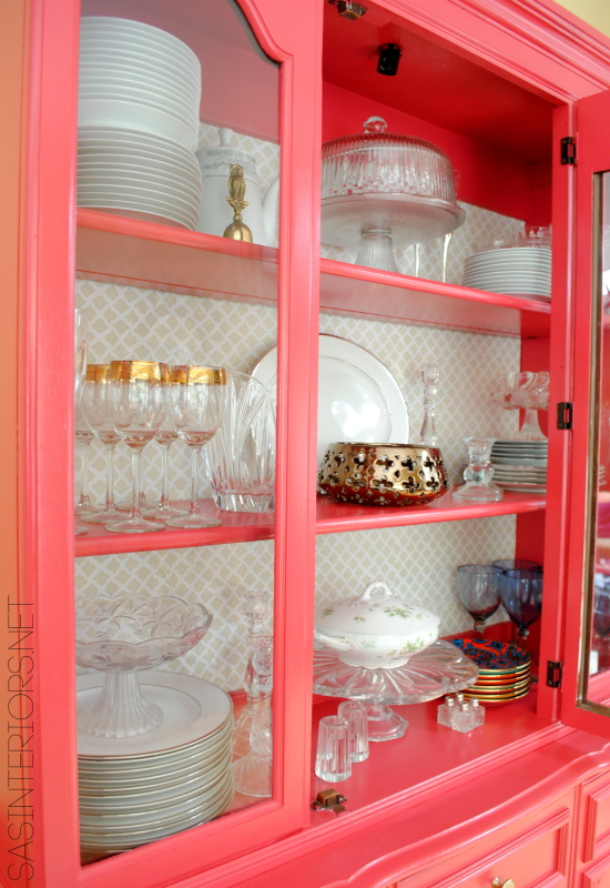 Styling Tips: Adding unique, one-of-a-kind details to the finish the china cabinet makeover!
