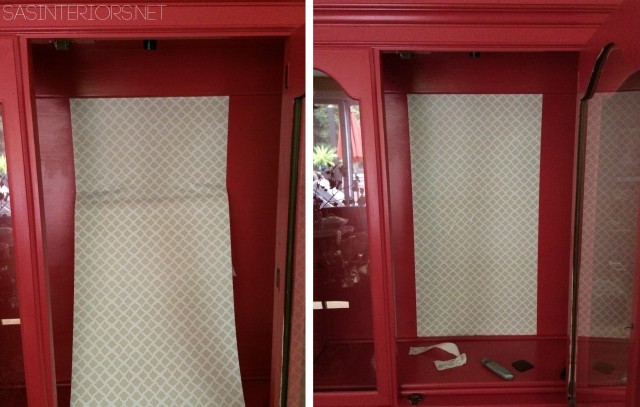 Adding unique, one-of-a-kind details to the finish the china cabinet makeover!