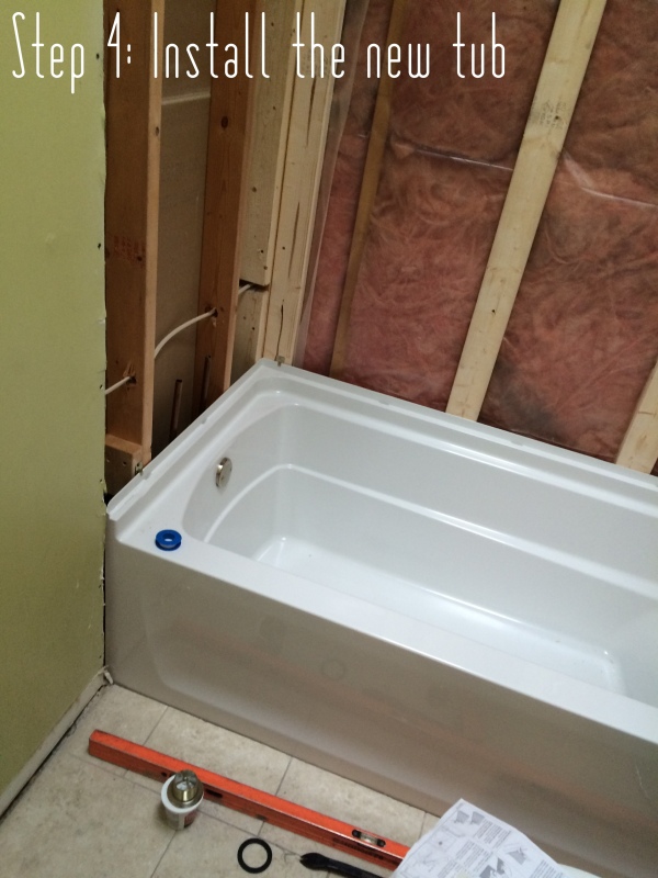 Bathroom Makeover: Installation of the new tub