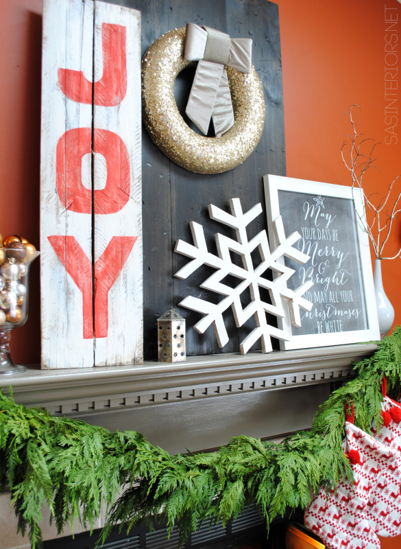 Christmas mantel filled with old & new and lots of DIY creations!