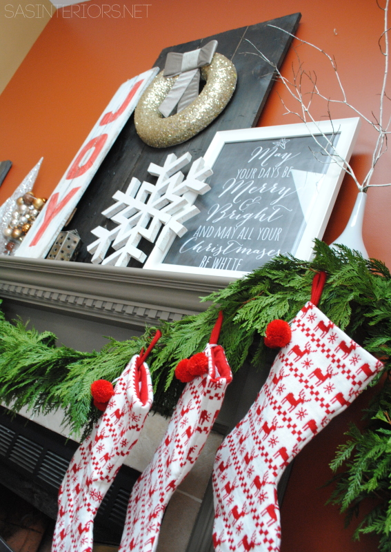 Christmas mantel filled with old & new and lots of DIY creations!