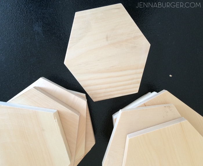 DIY Tutorial: Honeycomb shaped wall hooks [inspiration for many other fun + functional wall storage ideas] Tutorial by Jenna Burger Design www.jennaburger.com