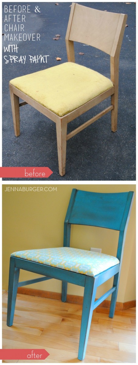 BEFORE & AFTER CHAIR MAKEOVER USING SPRAY PAINT + A GLAZE FINISH