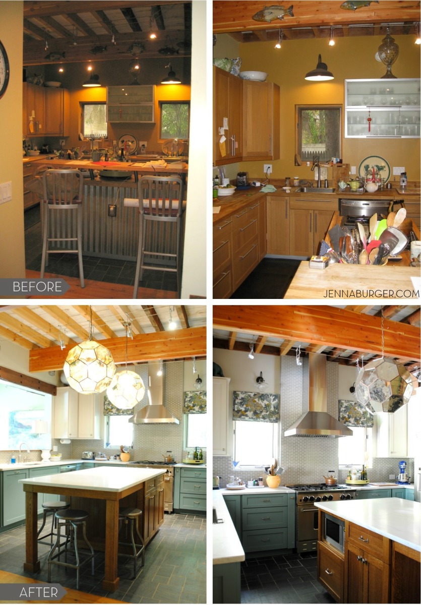 Eclectic Kitchen + Living Room House Tour! A before & after kitchen makeover that is a MUST SEE!