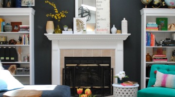 How To Make A Laminate Bookcase Look, White Bookcases Next To Fireplace