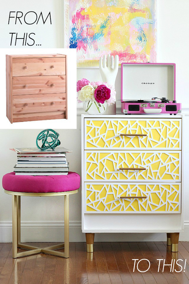 Mid Century modern + bright Ikea Rast hack... It's bold. Its unexpected. And it's Bliss @ Home. 