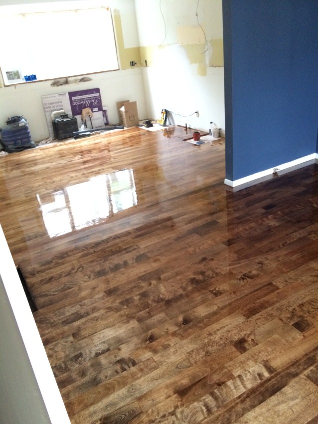 Kitchen Renovation: Patch, Repair, and Stain the Hardwood Floors