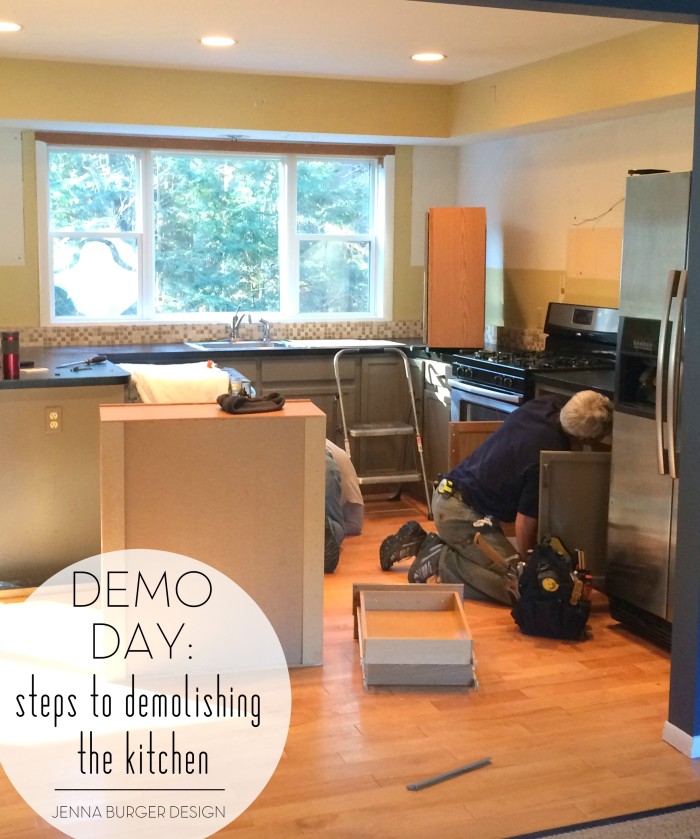 Demo Day: Steps to Demolishing an Existing Kitchen + Creating a new renovated space. Remodel by www.jennaburger.com
