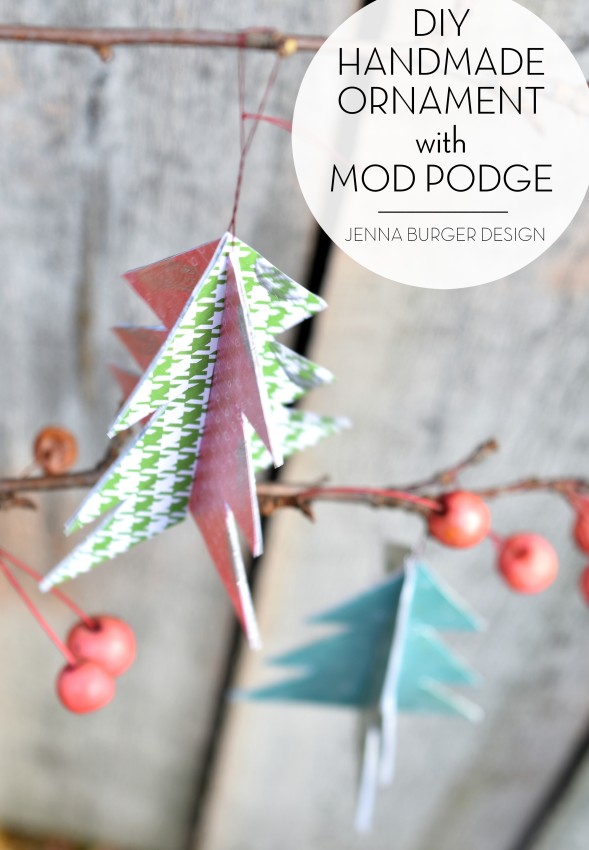 DIY: Handmade Tree Ornament using Mod Podge by www.JennaBurger.com