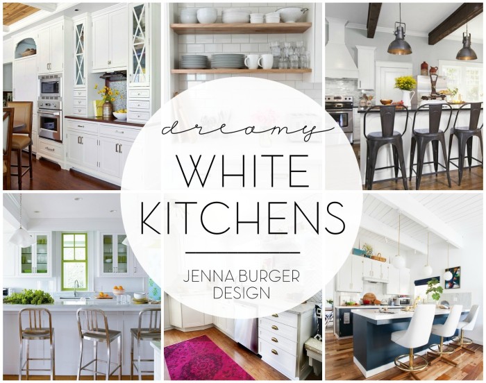 Dreamy Wonderful White Kitchens roundup, www.JennaBurger.com