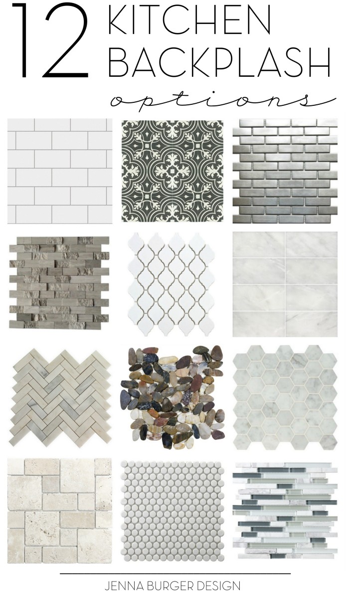 How do you choose the perfect kitchen tile backsplash? There are so many decisions. Check out this not-to-be-missed round up of 12 ideal options for the kitchen backsplash. Click over to check them out > www.JennaBurger.com