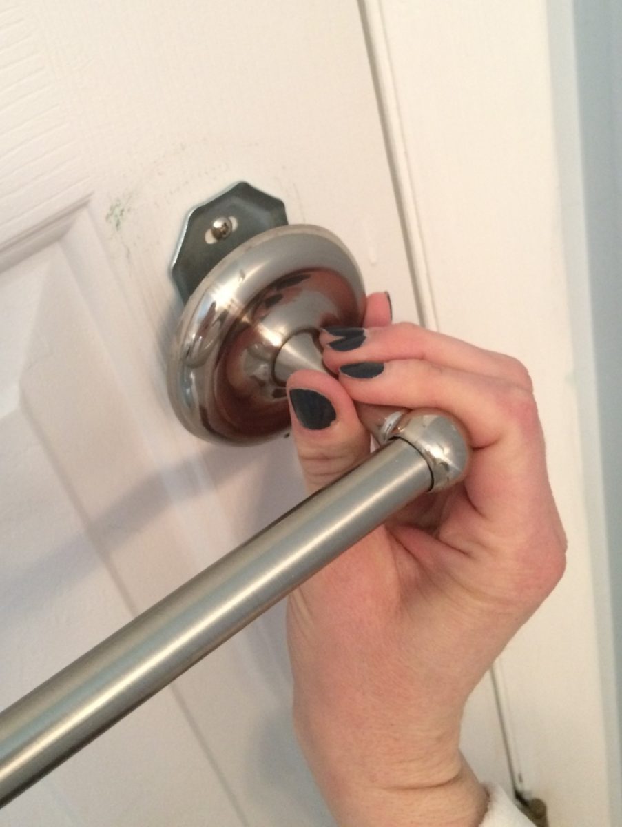 How-To mount a TOWEL BAR on a hollow core door to save on space! www.JennaBurger.com