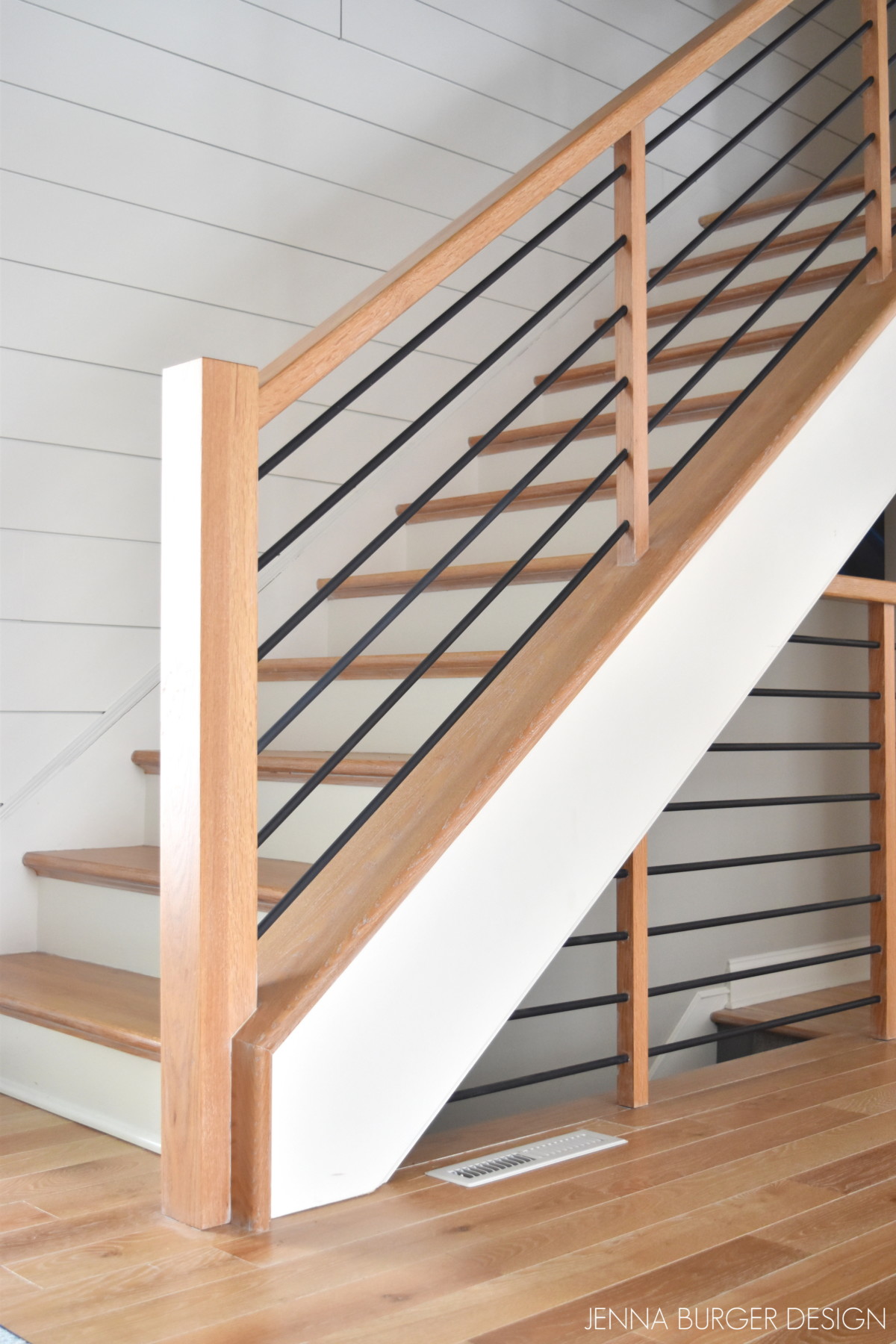 Modern Metal + Wood Staircase - Jenna Burger Design LLC